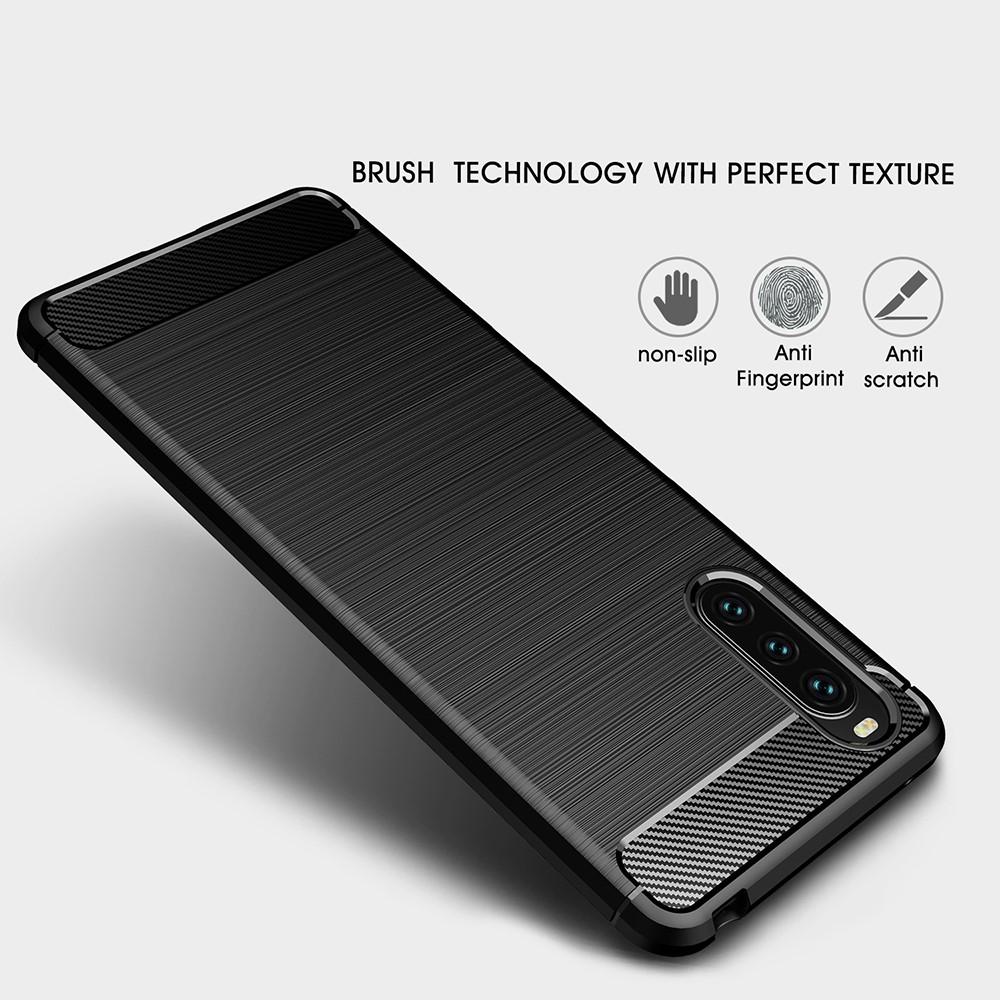 Sony Xperia 10 III TPU-skal Brushed, Svart