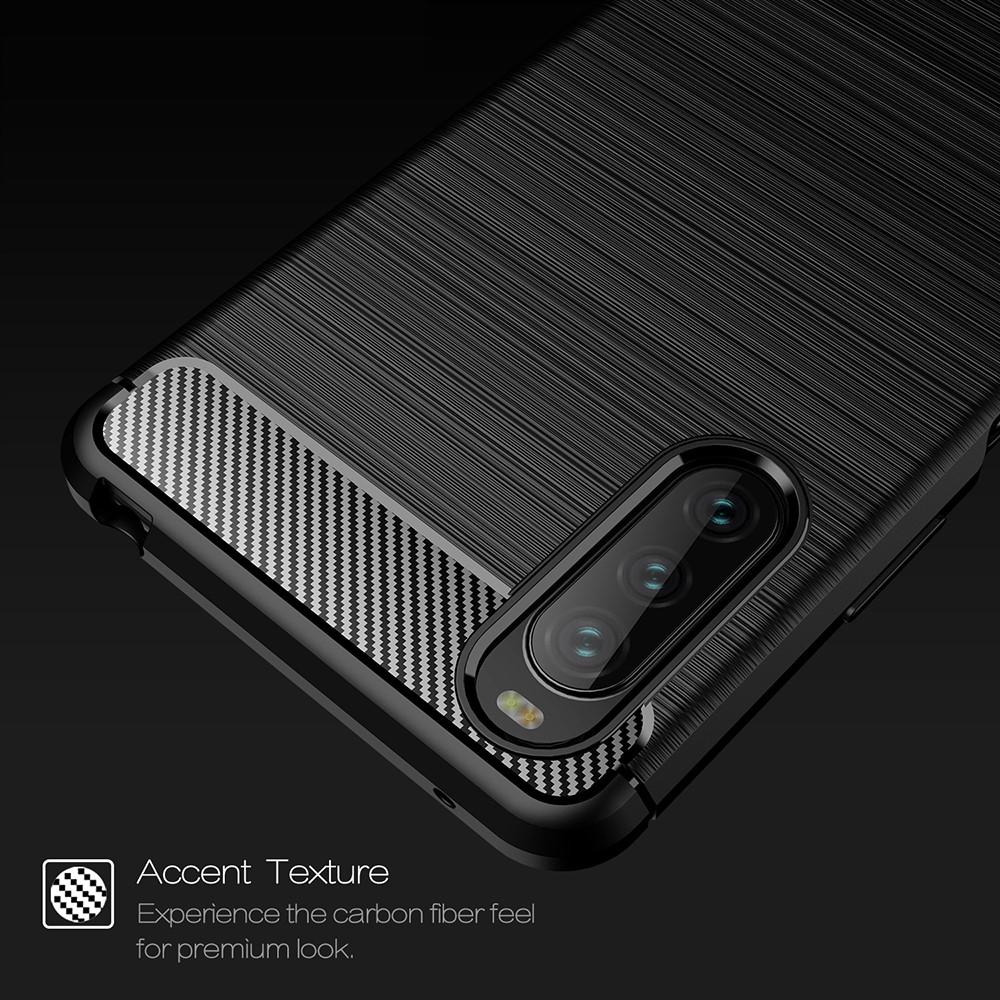 Sony Xperia 10 III TPU-skal Brushed, Svart