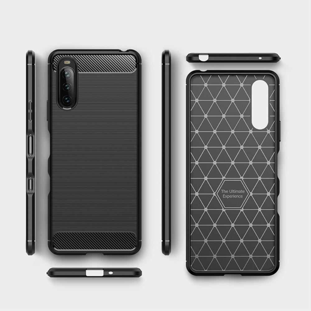 Sony Xperia 10 III TPU-skal Brushed, Svart