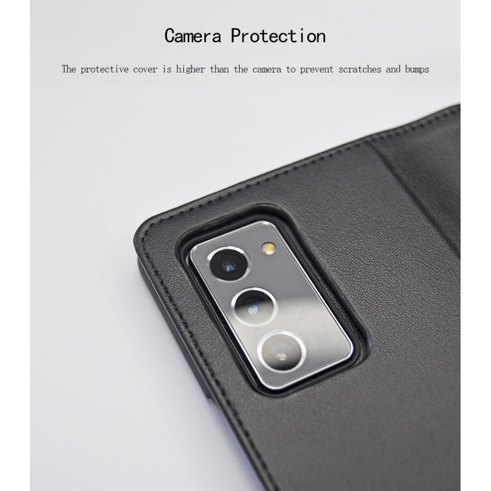 Samsung Galaxy Z Fold 2 Plånboksfodral i Äkta Läder, Svart